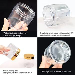 Hot Selling 100ml 150ml 200ml PET Plastic Round Food Storage <b>Jars</b> with Screw Top Lid for Body Cream Deodorant Containers - Product Image 6