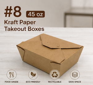 Eco Friendly Disposable <b>Kraft</b> Paper Takeaway Boxes Microwavable Food <b>Box</b> - Product Image 1