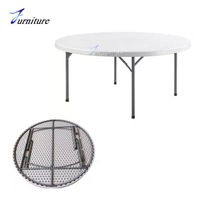 Table et chaises pliantes en plastique de 6 pieds pour banquets, idéales pour l'hôtellerie, le camping et les repas en extérieur – Nouveauté 2025, vente en gros, personnalisables, faciles à transporter, design moderne