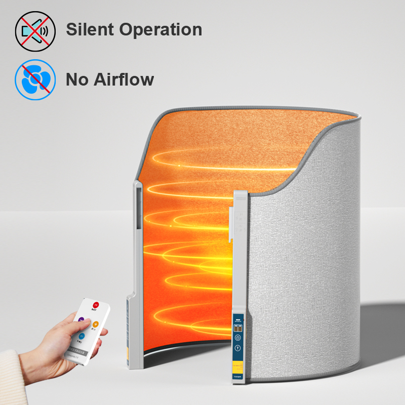 ZN Silentwindless Non-Drying Odorless Smart Waterproof Portable Fan Infrared Panel Radiant Heater Winter Home Room Use Household
