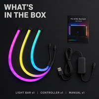 Bande lumineuse ambiante pour moniteur de jeu, synchronisation USB de l'écran, rétroéclairage RGBIC, barre LED pour PC Gamer, streamer, configuration de bureau, décoration de chambre
