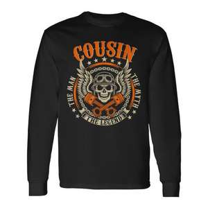 T-shirt à manches longues Cousin Biker, motif moto « Le Homme, le Mythe, la Légende », pour la fête des pères - Product Image 1