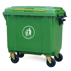 Outdoor Road Street Park 660L Large Size Plastic Trash Cans Garbage Bins Dustbin With Lid Wheels