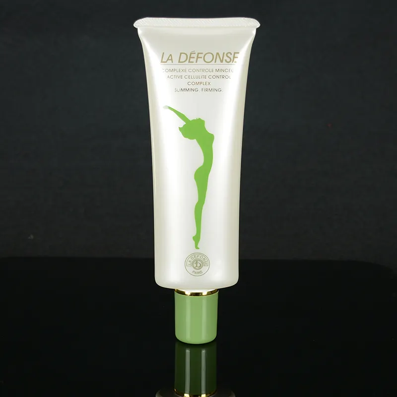 फ्लैट आकार 1oz दिन whitening चेहरा क्रीम पैकेजिंग हरी पीई ट्यूब कॉस्मेटिक त्वचा की देखभाल के लिए मरहम ट्यूब
