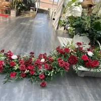 Composition florale suspendue multicolore en roses artificielles en soie pour toile de fond de mariage, décoration murale intérieure et de table événementielle