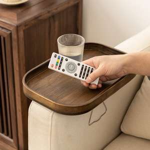 Bamboo Sofa Tray Armrest Storage <b>Holder</b> For Snacks And Remote <b>Control</b> Simple Style - Product Image 3