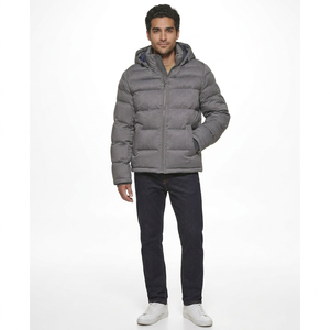 FINER THREADS Men's Winter <b>Slim</b> <b>Fit</b> Full-Zip Puffer <b>Jacket</b> Quick Dry & Breathable Canvas Shell OEM Customizable Design - Product Image 1