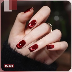 Jelly Red Glitter Cat Eye <b>Gel</b> <b>Nail</b> Polish <b>Set</b> with Magnet 6 Types of Holographic Cat Eye, Salon - Product Image 4