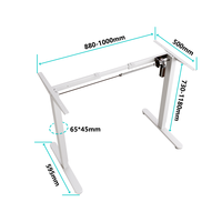 Bureau personnalisé 730-1180 mm, bureau ergonomique réglable en hauteur à moteur unique en acier, table électrique assis-debout