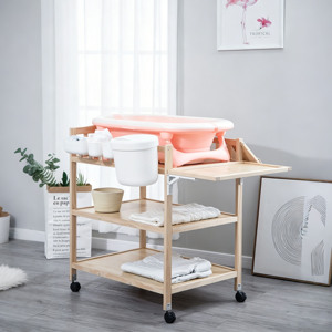 Table à langer Montessori en bois personnalisable avec hauteur réglable pour chambre d'enfant, garderie, crèche, mobilier de soins pour bébés - Product Image 1