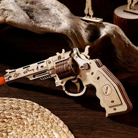 MAYBEARS Desert Eagle, Rompecabezas 3D de Madera, Pistola de Bandas Elásticas, Juguete Educativo Electrónico DIY, 101-500 Piezas, Edades 14+
