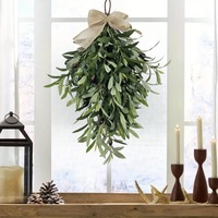 Couronne en forme de goutte d'olive pour le printemps et l'été, couronne artificielle, décoration florale, décoration de fête, nœud en vigne