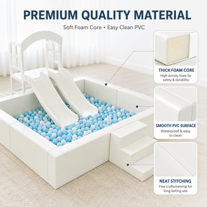 Nanpak 4ft 5ft 7ft 9ft Piscine à balles blanche souple avec toboggan, balles <span class=keywords><strong>de</strong></span> piscine, pour intérieur et extérieur, <span class=keywords><strong>jeux</strong></span> pour enfants, fêtes et aires <span class=keywords><strong>de</strong></span> <span class=keywords><strong>jeux</strong></span> - Product Image 4