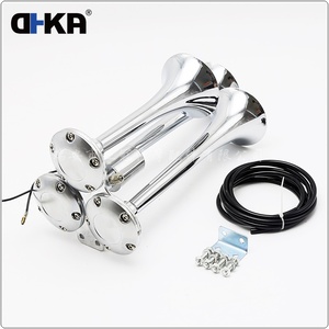 แตรเป่าลมแบบสามท่อ12V/24V 3ท่อแตรควบคุมด้วยเหล็กโครเมี่ยมสำหรับรถยนต์ AS033LAC - Product Image 2