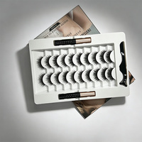 Kit de cils magnétiques et eye-liner sans colle, imperméable, avec 10 faux cils synthétiques et pince à épiler, de notre propre marque