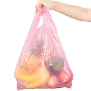 Biodegradable PE T-Shirt <b>Shopping</b> Bags with Handle and Custom Logo for <b>Small</b> Business Retail Vendors - Product Image 2