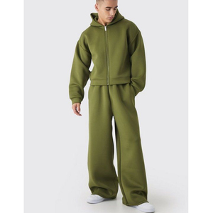 Chándales unisex personalizados pulóver en blanco liso Sudadera con capucha de gran tamaño y pantalones de chándal conjunto chándal - Product Image 6