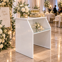 Comptoir de bar rectangulaire blanc brillant pour événements extérieurs, banquets d'hôtel, réceptions, buffets et traiteurs