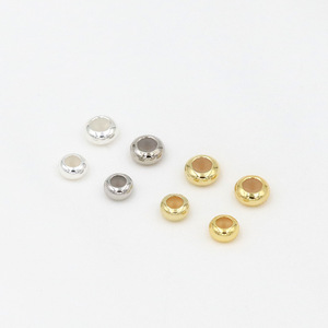 Cuentas redondas chapadas en cobre, oro de 14 quilates y plata para hacer pulseras, accesorios de joyería DIY, cuentas de abaco con pegamento SX0113 - Product Image 4