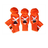 Ensemble de housses de club de golf en tricot Rabbit Golf pour Driver, Fairway, Hybride, Putter – Housses de protection extensibles en laine tricotée pour clubs de golf