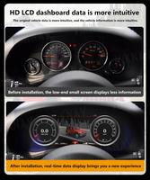 Compteur numérique de tableau de bord de voiture pour Jeep Wrangler 2011-2017 Écran tactile LCD Panneau d'instruments Cockpit virtuel Compteur de vitesse