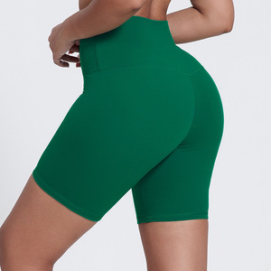 MOQ bajo de fábrica Color personalizado Señoras Pantalones cortos de bicicleta Suave Cómodo Entrenamiento Correr Deportes Fitness Yoga Pantalones cortos Mujeres - Product Image 3