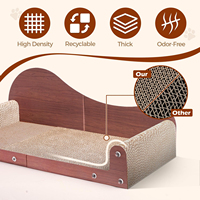 Canapé-griffoir pliable personnalisé pour chat, chaise longue en carton ondulé, lit-griffoir durable pour chats d'intérieur