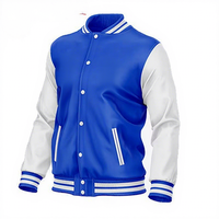 Veste universitaire PBS bleue et blanche, style Greek Life, vêtements de fraternité, écologique, coupe-vent, patchwork sur le devant