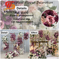 Arrangement floral lisse, décoration de mariage, centre de table, boule de fleurs artificielles en soie rose