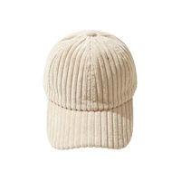 Casquette de baseball unisexe en PVC épais à 6 panneaux, style coréen, à visière large, effet amincissant, couleur unie, rayée, brodée, pour l'automne et l'hiver