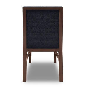 Asiento de tela azul, silla de comedor tapizada para <span class=keywords><strong>restaurante</strong></span>, marco de madera marrón oscuro, sillas de comedor, sofá de comedor de lujo moderno - Product Image 4