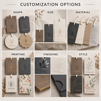 Étiquette de vêtement en papier multicouche personnalisée avec gaufrage à chaud et cordon pour l'image de marque des vêtements