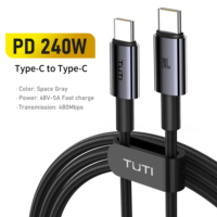 Câble de données Barid TUTI de haute qualité 1,8 m, câble de charge rapide 240 W, type-C vers type-C, câble USB pour tablette/téléphone