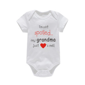 Son tarzı saf pamuk üçgen Romper, metin tasarlanmış bebek Romper - Product Image 2