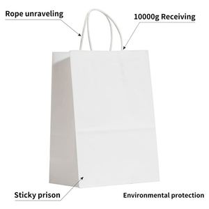 Sacs en papier avec poignées, sacs cadeaux de taille moyenne avec poignées, sacs de vente au détail, sacs pour fêtes, sacs de courses, sacs en papier résistants pour le transport de marchandises - Product Image 5