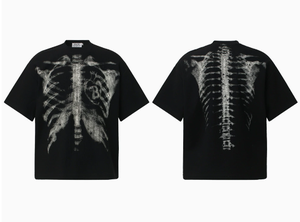Nouvel Arrivage T-shirt Homme Américain Vintage Original à Manches Courtes Coupe Ample Imprimé Rayons X Texture Gaufrée 280g Grammage Lourd - Product Image 3