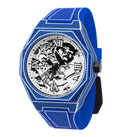 Montre à quartz créative à pixels de style bande dessinée bidimensionnelle, tendance mode et créative, pour étudiants du collège
