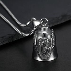 Yunnique – collier avec pendentif cloche en forme d'aile en acier inoxydable, bijoux à la mode unisexes - Product Image 2