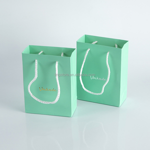 16x8x22cm <b>Light</b> Green Luxury Kraft Paper Bag with Handle for Jewelry Gift Packaging - Product Image 5