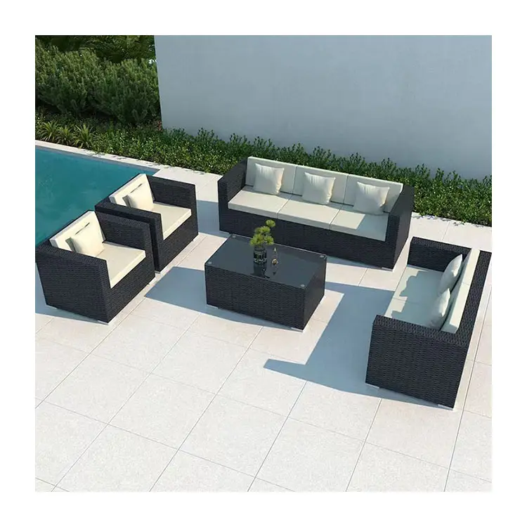 Luxury modern garden furniture Balcony Courtyard outdoor sofa Aluminum cane chair
