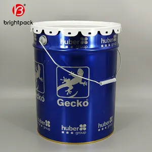 18L 5gallon Large Opening Paint Iron Drum Metal Pail Paint With Anti-rust Plastic Lining And Flower Lid Coating Metal Container