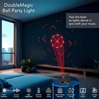 Lumières de fête disco DJ 10W en fer, double boule magique laser, 7 couleurs changeantes, télécommande, contrôle vocal, DMX, pour KTV, bar, fêtes | YSH High CRI 95