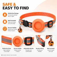 Collier élégant pour chat AirTag, souple, réfléchissant, à dégagement rapide, pour chaton, avec clochette et support de suivi Ming Jia