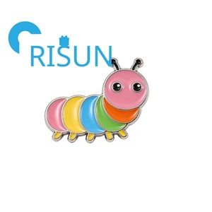 Broche en émail personnalisée, mignonne, motif dessin animé, reptile, insectes, ver arc-en-ciel, ver rampant, chenille, broches en émail - Product Image 3