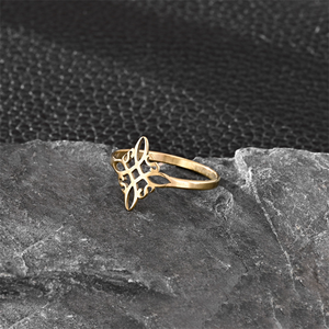 Edelstahl Hohler Keltischer Hexenknoten <span class=keywords><strong>Ring</strong></span> Edelstahl Wicca Hexerei Schmuck - Product Image 1