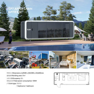 Kits de Diseño Completos para Casa Moderna, <span class=keywords><strong>Bonita</strong></span> y Resistente al Fuego, Tipo <span class=keywords><strong>Cabaña</strong></span> Apple, para Acampar en Zonas Recreativas y Resorts - Product Image 2