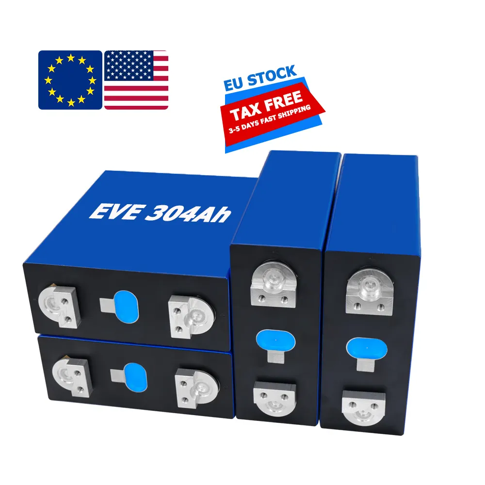 EU Stock призматический EVE 304Ah EU Stock накопитель энергии EVA автомобильный литиевый аккумулятор 3,2 В 304Ah LifePO4 элемент