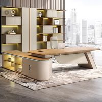 Bureau de direction minimaliste moderne en MFC, table convertible pour PDG, table de direction, bureau de luxe
