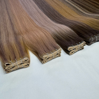 Extensions de cheveux 100% naturels, trame papillon Genius Weft avec trou, cheveux humains Remy, trame papillon double drawn