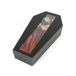 花の包装用ママボックス窓付き2層永遠の命カスタム小さなスカーフプレゼントリボンブーケ棺ボックス